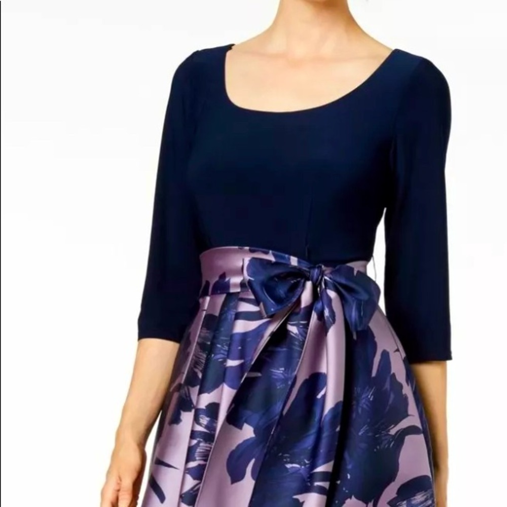 Women’s Formal Dress Sizes 10 14 18 R&M Richards Lilac Purple Floral Skirt Hi Lo - Picture 3 of 4